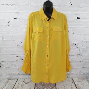 Charter Club Plus Roll Tab Blouse